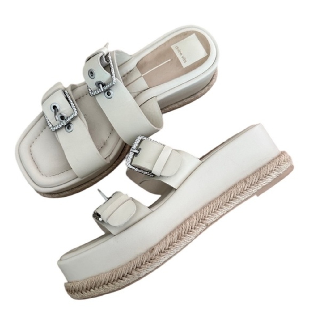Dolce Vita Women's Canyon Sandal Slip On Platform Wedge Size 7.5 Cream Tan